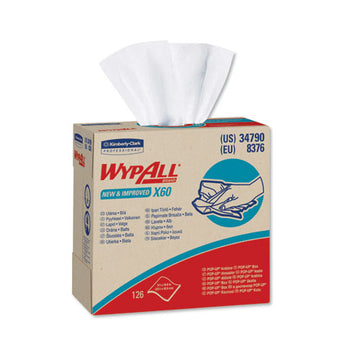 WypAll® X60 Cloths, Pop-up Box, White, 9 1-8 X 16 7-8, 126-box, 10 Boxes-carton freeshipping - TVN Wholesale